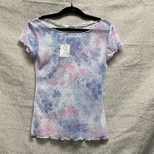 Pastel Floral Short Sleeve Top